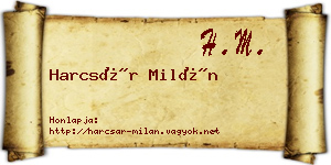 Harcsár Milán névjegykártya