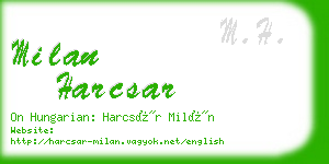 milan harcsar business card